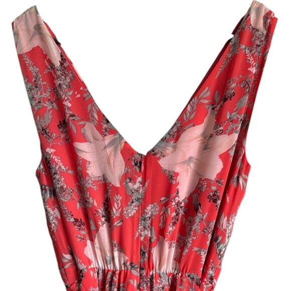 WHBM Pink Flirty Floral Print Midi Dress Sz 6 - Picture 7 of 9